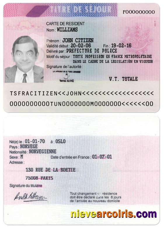 FRANCE residence permit version 3